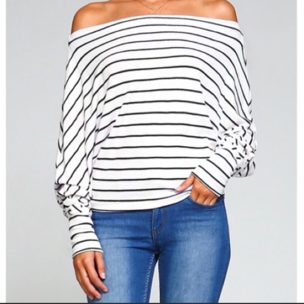 Off the shoulder striped top